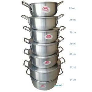 Lot de 7 casseroles (34/32/30/28/26/24/22cm) - Aluminium