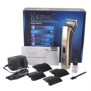 A-Tondeuse KEMEI Electrique Rechargeable KM-5017 - 10 W - Cheveux Et Barbe - Pour Hommes Et Enfants - Dore