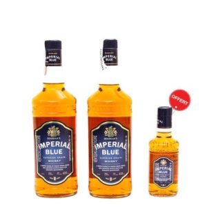 Pack Whisky Imperial Blue - 2 Bouteille De 750 Ml Achetée - 1 Bouteille 180 Ml Offerte
