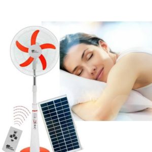 Ventilateur Télécommandé - Rechargeable - Option Solaire Et Courant - 18'' + Panneau solaire