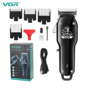 VGR Tondeuse À Cheveux Et Barbe Rechargeable Avec USB Charge - Noir