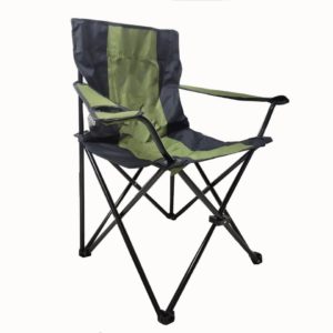 Chaise inclinable en métal de camping/Plage/Maison - Vert/Noir
