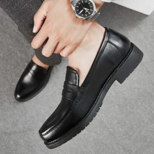 Chaussures En simili cuir Pour Hommes-Noir