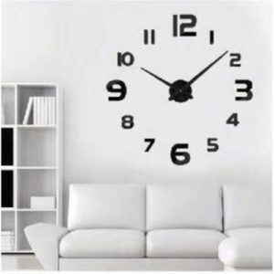 Horloge Moderne 3D Grand format (Beau Décor Pour Maison, Bureau Etc...) - Noir