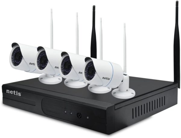 Kit de système de sécurité NVR pour caméras IP sans fil Netis à 8 canaux -  Vision jour / nuit