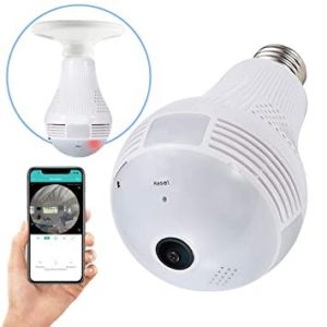 Ampoule Camera Wifi Espion - 360 ​​Degrés - Microphone Intégré Et Haut-Parleur
