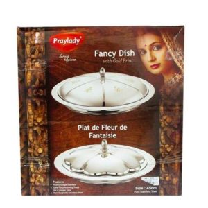Praylady Plat De Fleur- Fancy Dish En Acier Inoxydable - 45 Cm - Argent